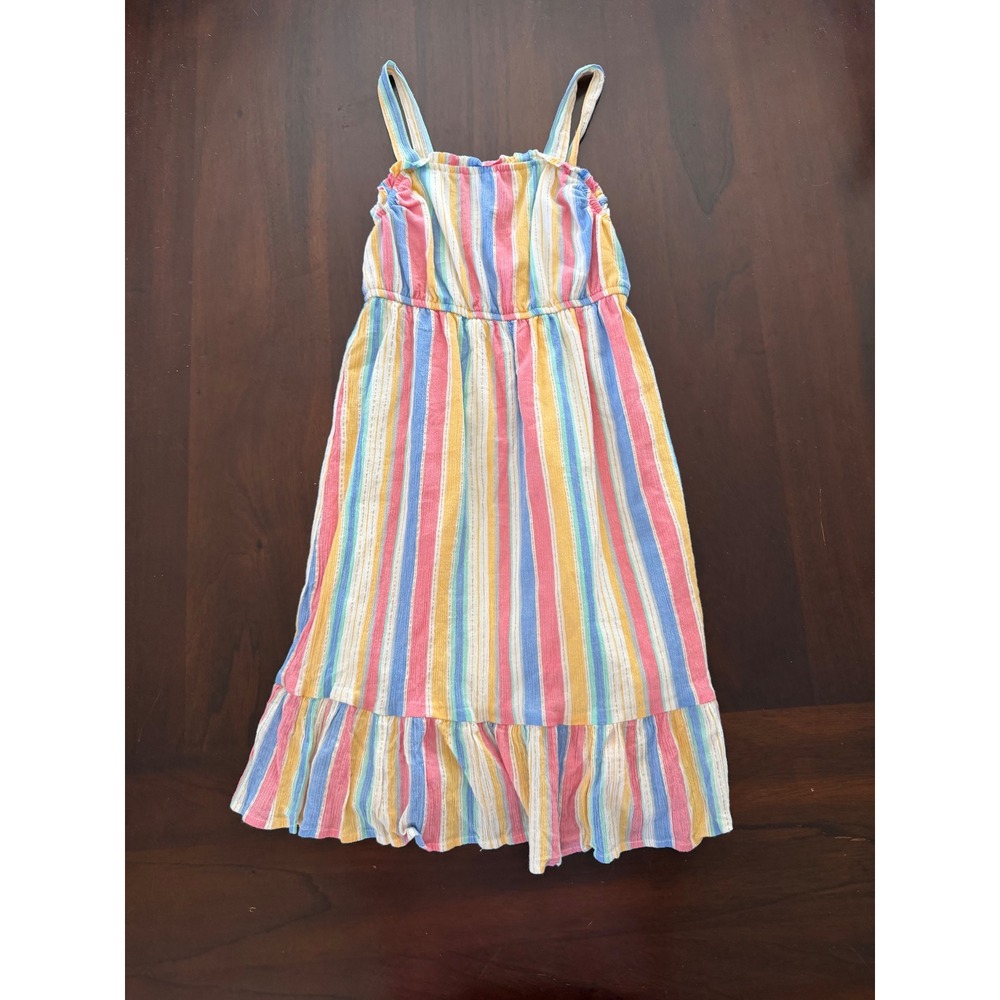 Epic Threads Girls Rainbow Stripe Metallic Midi Dress Sleeveless Size Medium